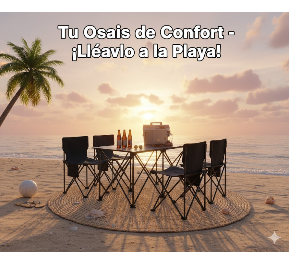 Mesa Plegable Camping 4 Sillas Picnic Jardín Playa Kit 5 Piezas