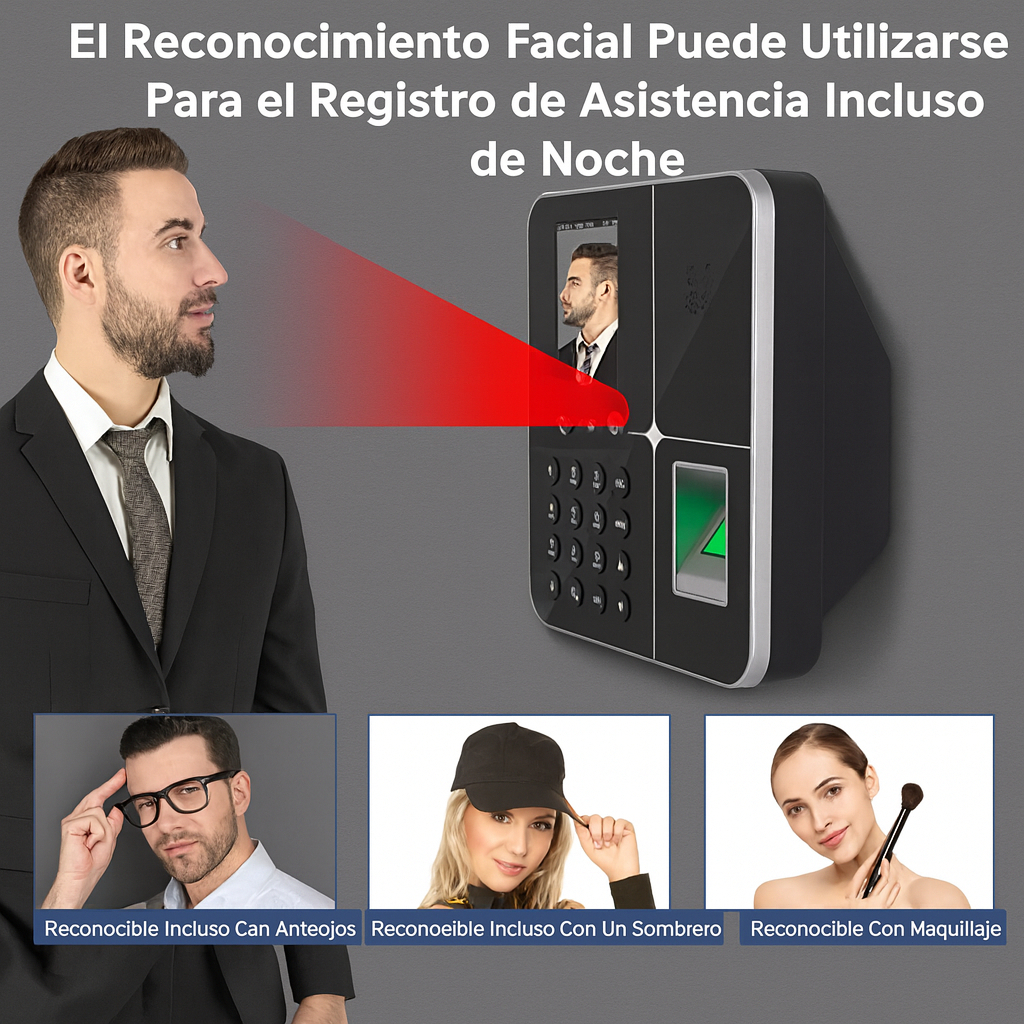 Control Asistencia Biométrico Reconocimiento Facial Huella Empleados
