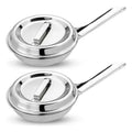 Set 2 Sartenes Acero Quirúrgico 18/10 Tapa 14cm Renahouse Inducción