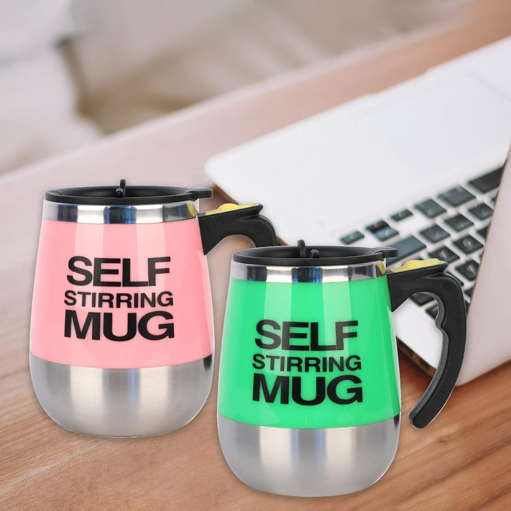 Mug Mezclador Eléctrico Taza Autorevolvente Café Acero 400ml