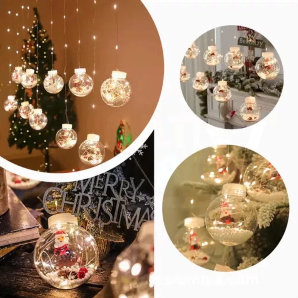 Luces Navidad Esferas Decorativas LED Cálida 3 Metros 8 Funciones