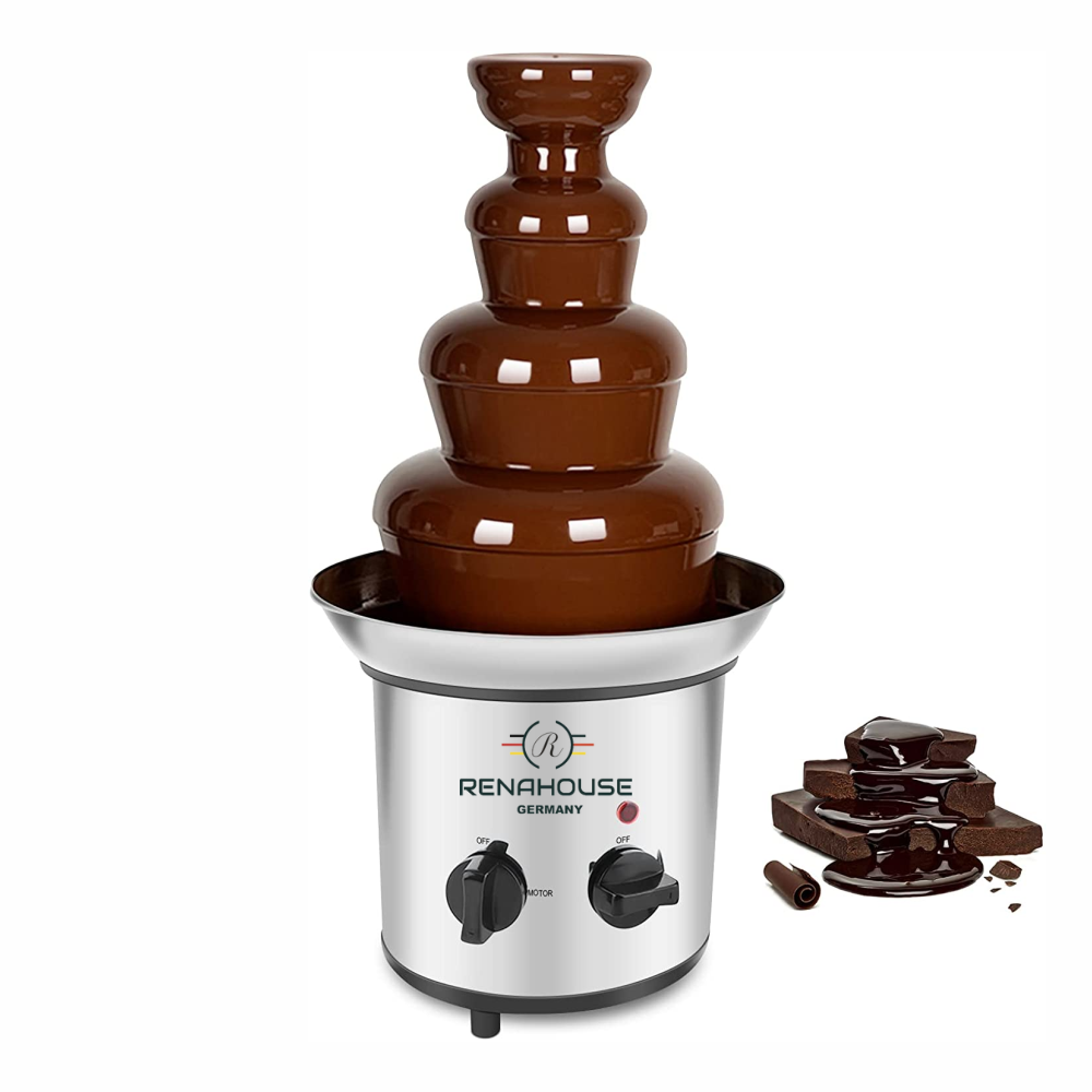 Fuente Chocolate Fondue 4 Niveles Acero Inoxidable Renahouse 170W