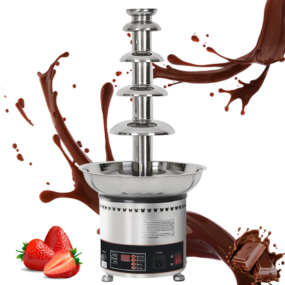 Fuente Chocolate Industrial 5 Niveles Acero Inoxidable 304 150W