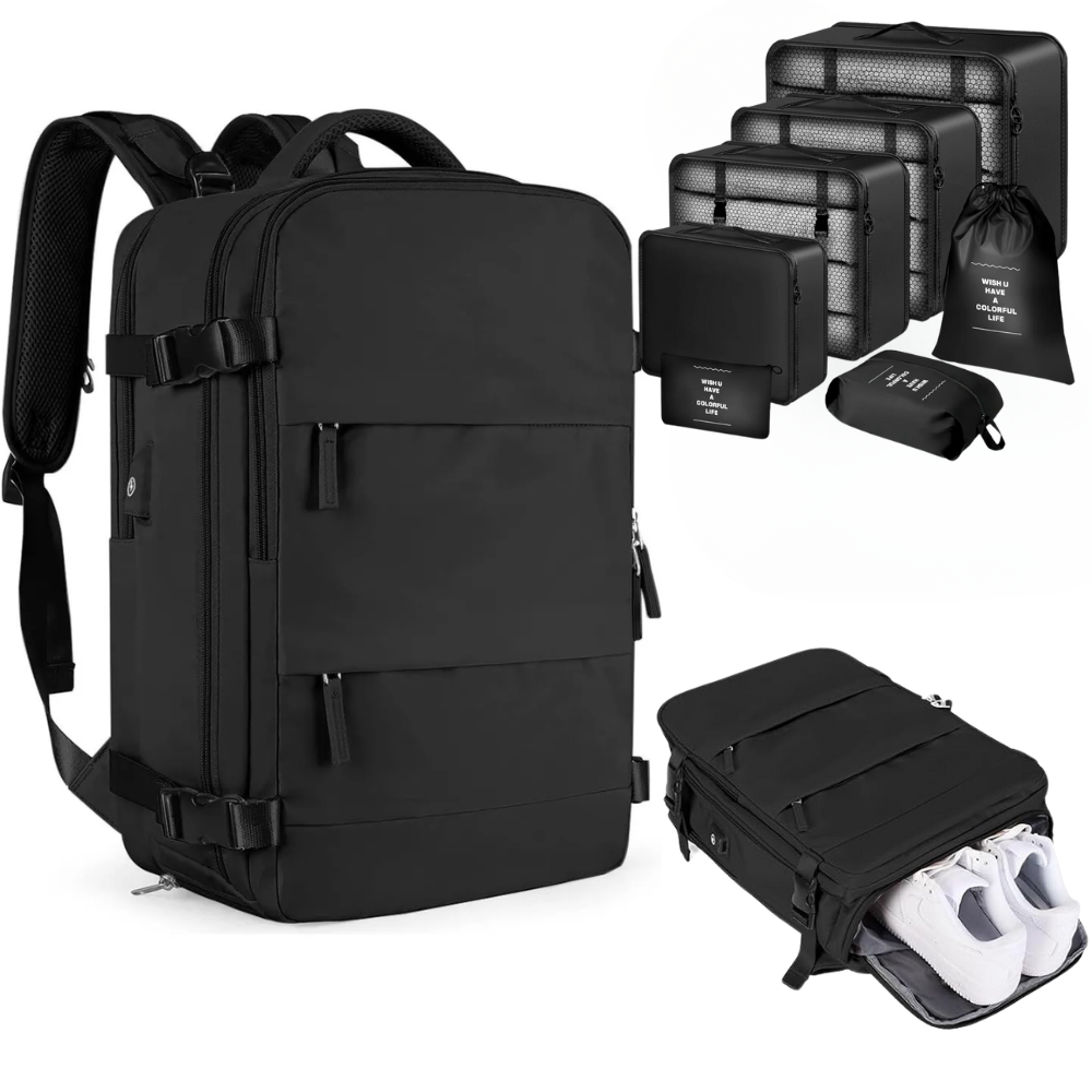 Maleta Mochila Viaje Cabina Impermeable Portátil 16 Bolsillo Zapatos