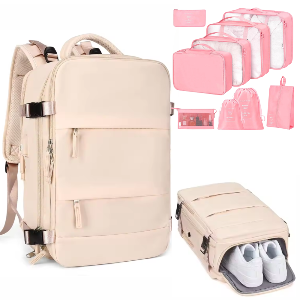Maleta Mochila Viaje Cabina Impermeable Portátil 16 Bolsillo Zapatos