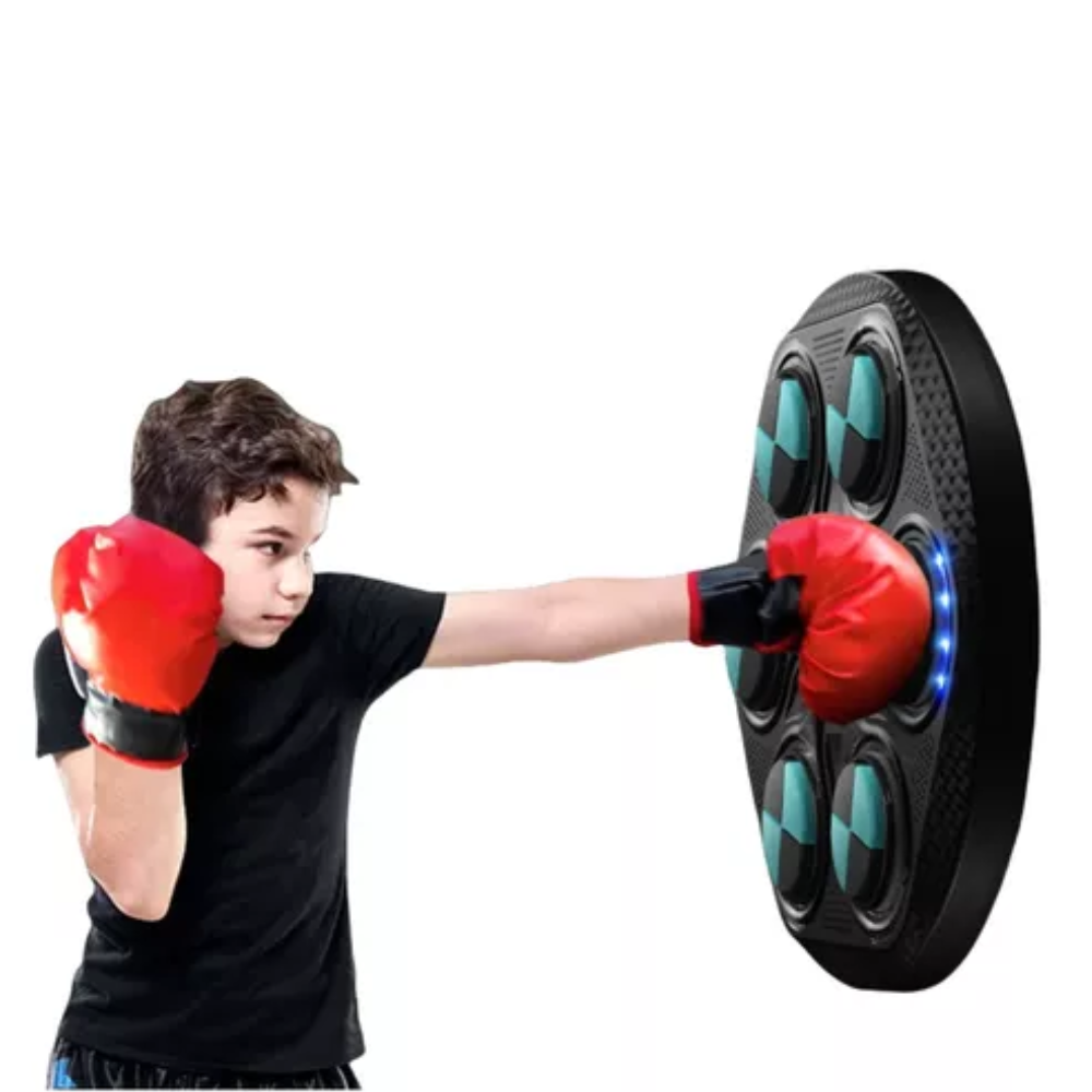 Máquina Boxeo Musical Pared Bluetooth Luz LED Guantes Entrenamiento