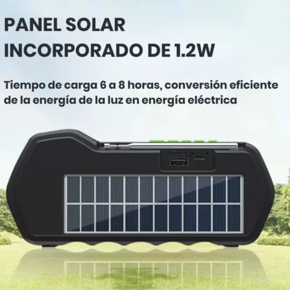 Radio FM Portátil Solar Bluetooth Linterna Parlante CL-823 Recargable