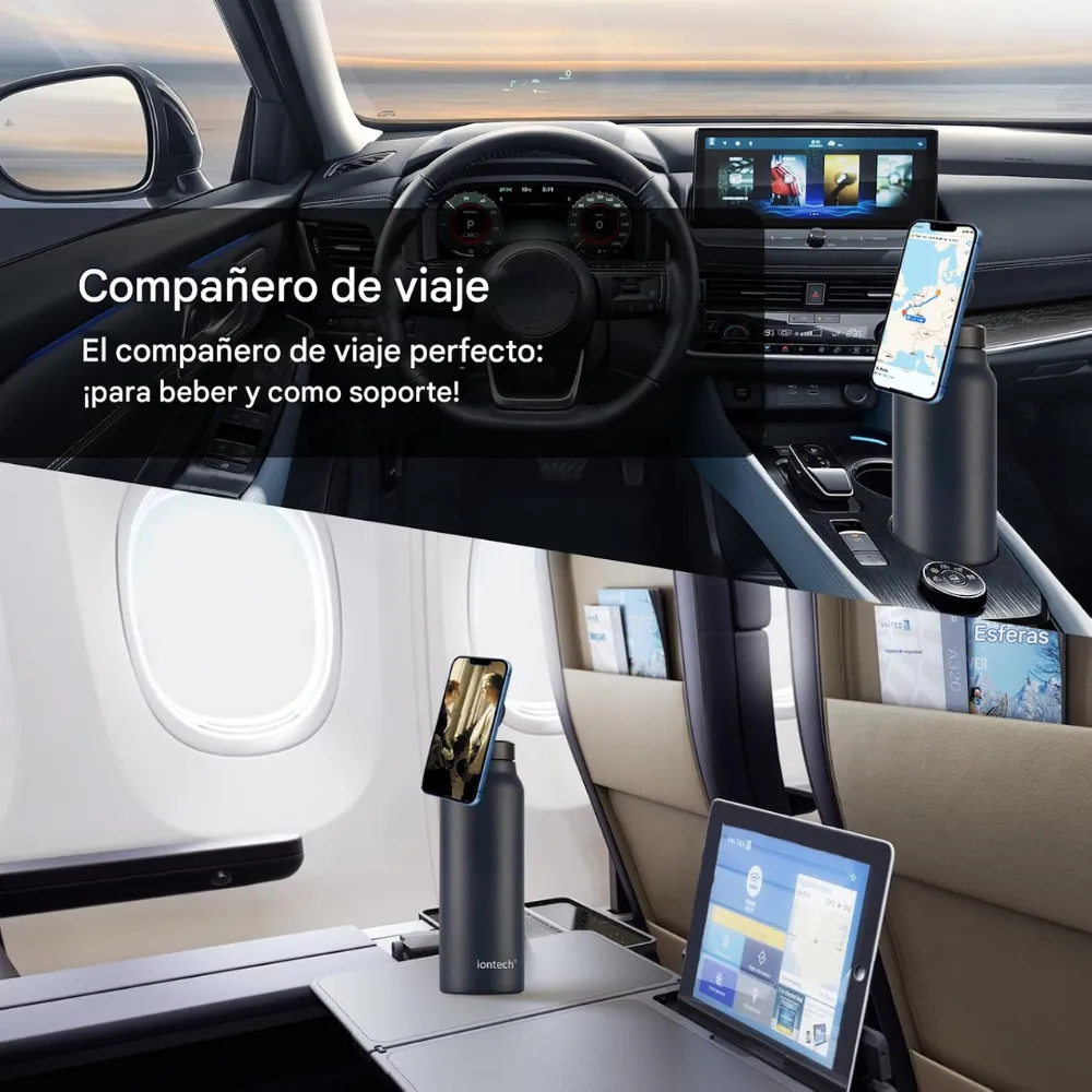 Termo Botella Acero Inoxidable 800ml Soporte Magnético Celular MagSafe