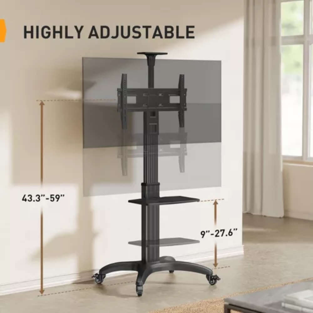 Soporte Pedestal TV North Bayou AVA1500 32 75 Pulgadas Ruedas Bandeja
