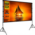 Telón Proyector 100 Pulgadas Trípode Maleta 16:9 Portátil 4K Exterior