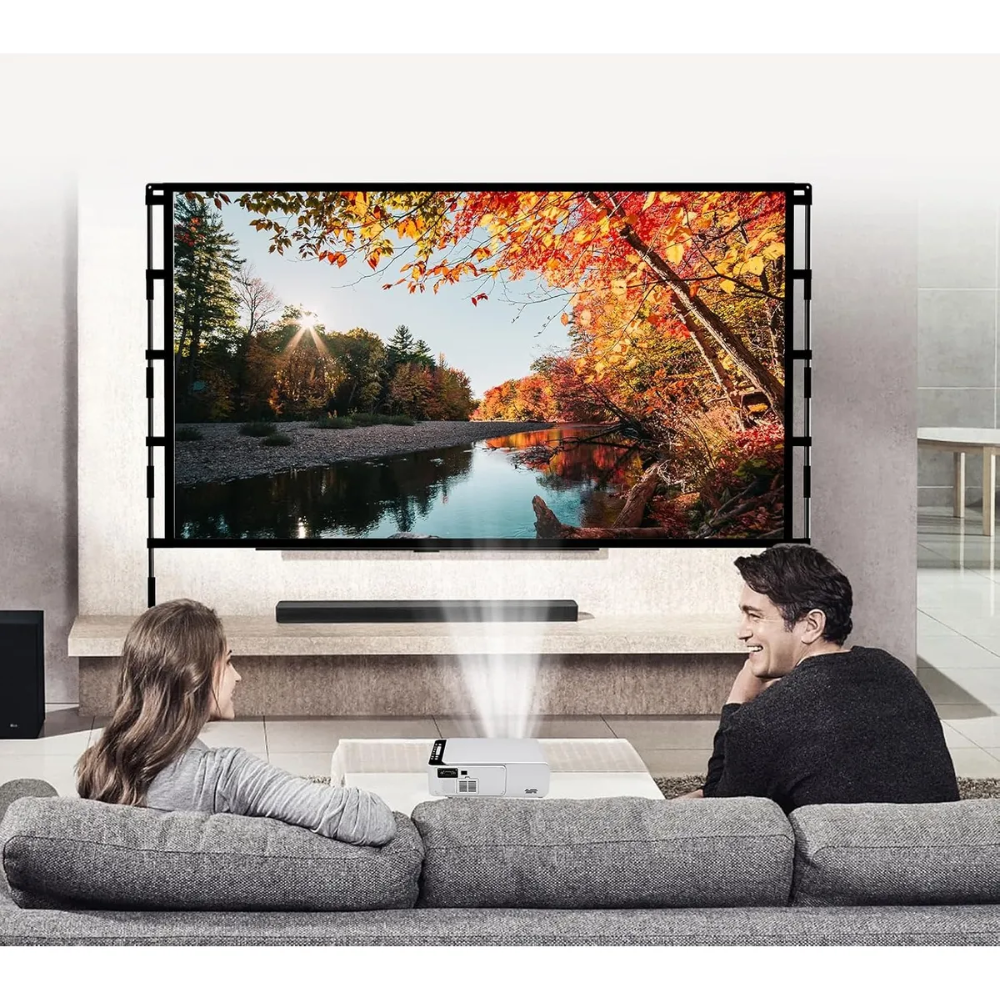 Telón Proyector 100 Pulgadas Trípode Maleta 16:9 Portátil 4K Exterior