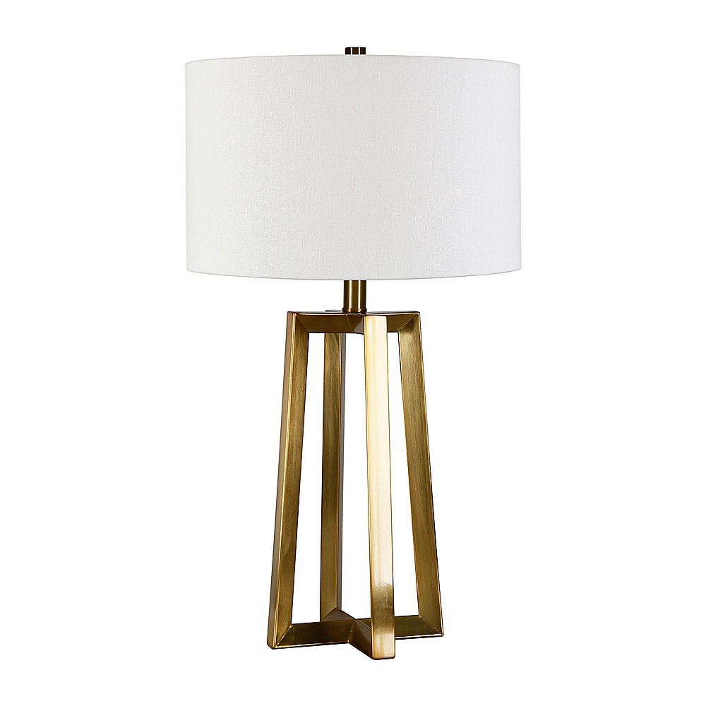 Lámpara Mesa Noche Minimalista Premium Aaron Hierro Tela E27 Moderna