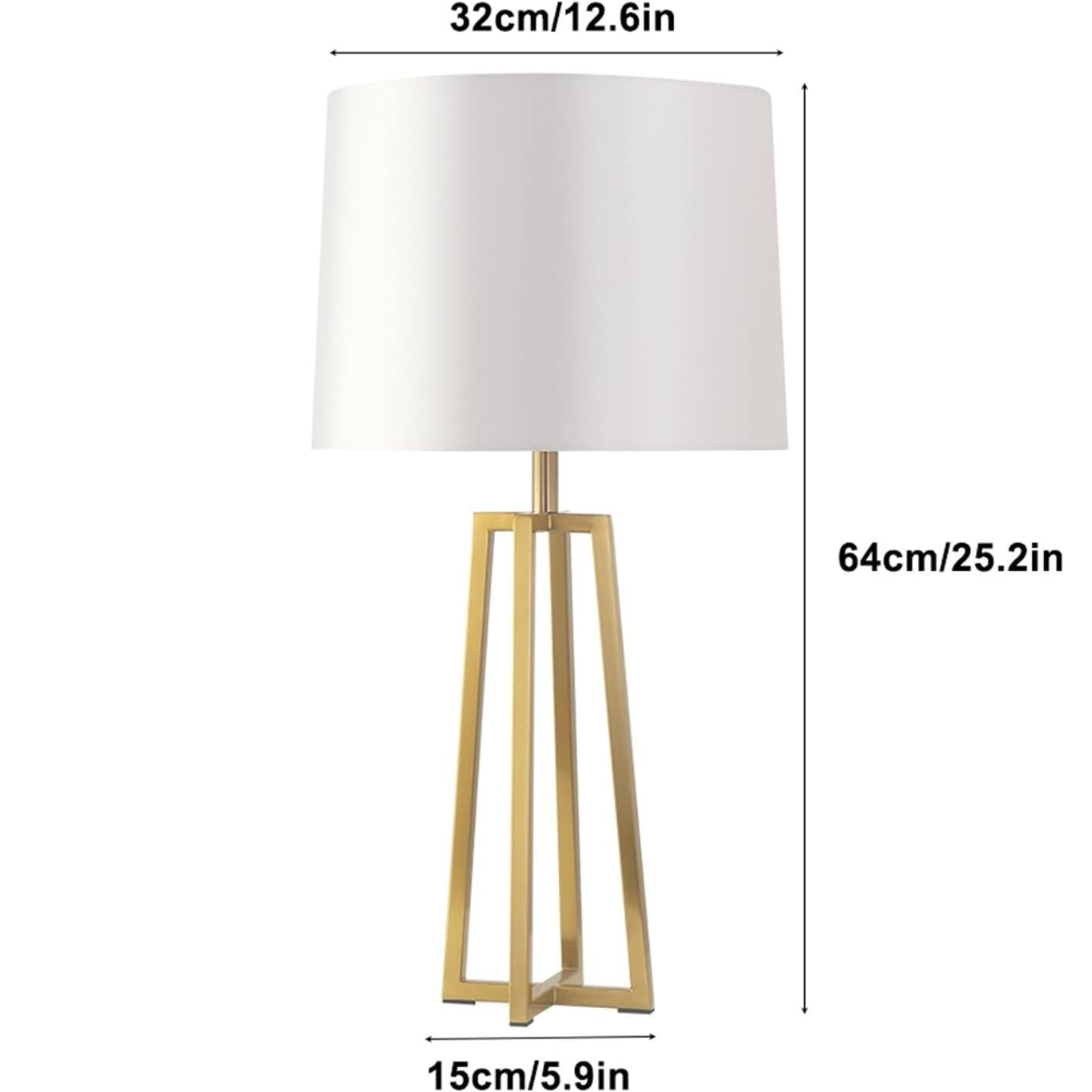 Lámpara Mesa Noche Minimalista Premium Aaron Hierro Tela E27 Moderna