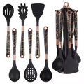 Set Utensilios Cocina Silicona 7 Piezas Base Soporte Libre BPA Calor
