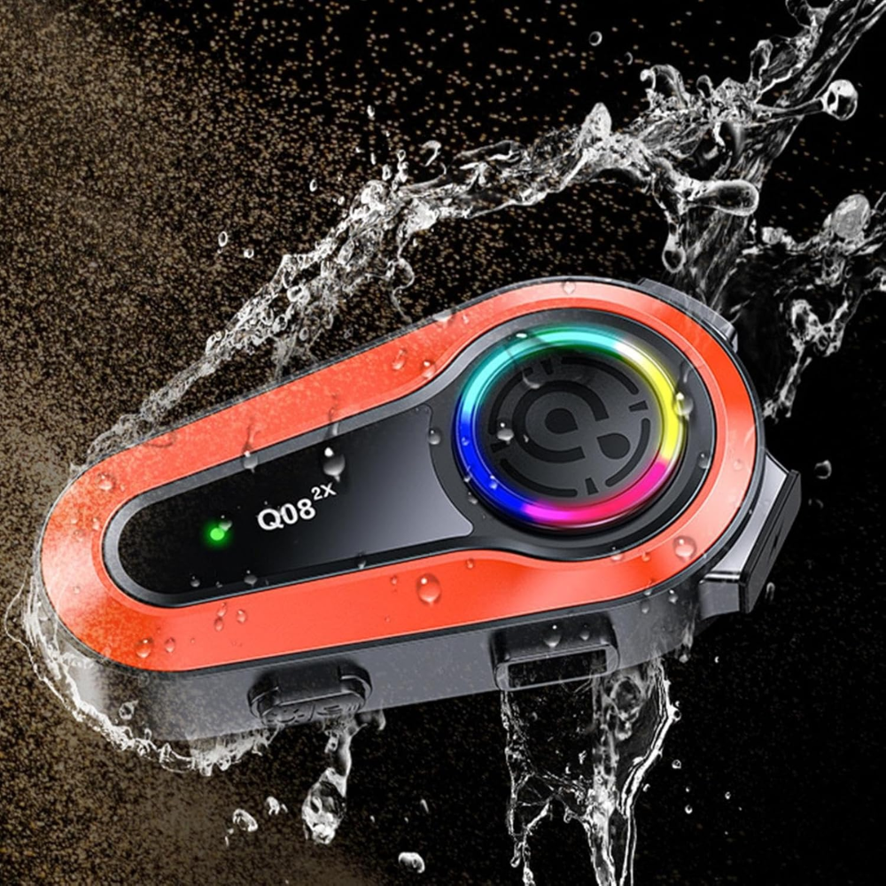 Intercomunicador Moto Casco Q08 Pro Bluetooth 5.0 1000m Música IPX6