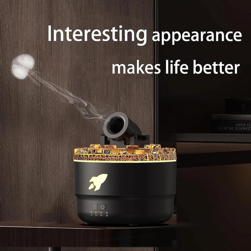 Humidificador Difusor Aromas Cañón Efecto Lava 7 Luces LED Esencia