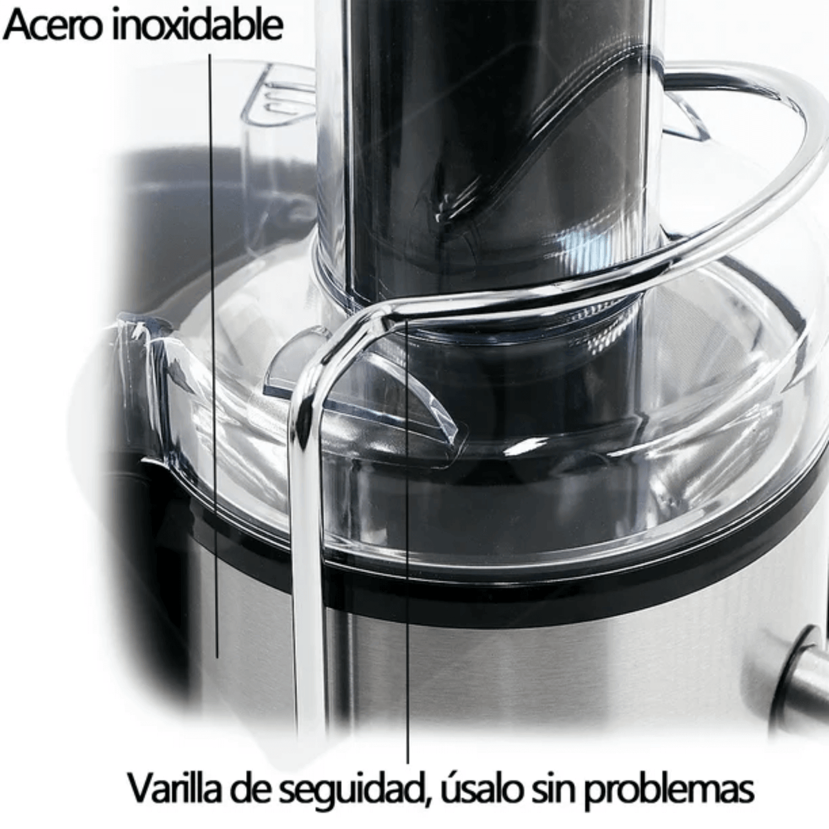 Extractor Jugos Eléctrico RAF 1000W Centrífugo Acero Frutas Verduras