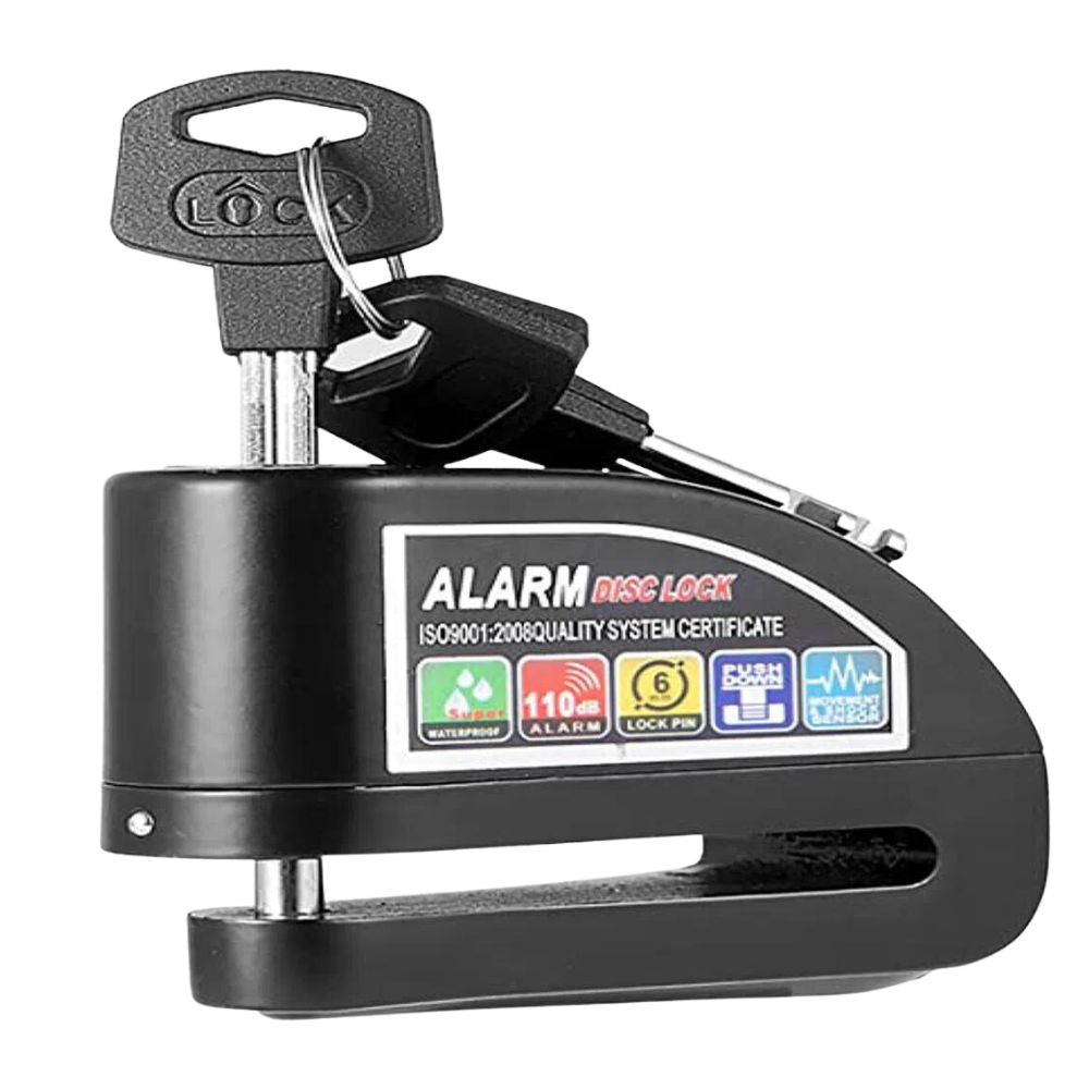 Candado Alarma Moto Bicicleta Freno Disco Antirrobo Sirena Acero Llave