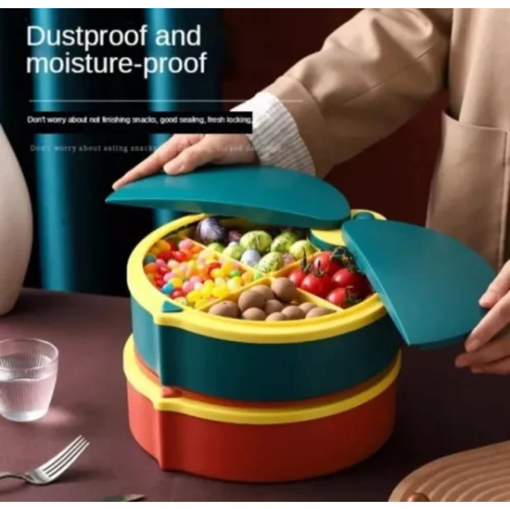 Dispensador Dulces Frutas Secas 4 Compartimientos Forma Mariquita Mesa