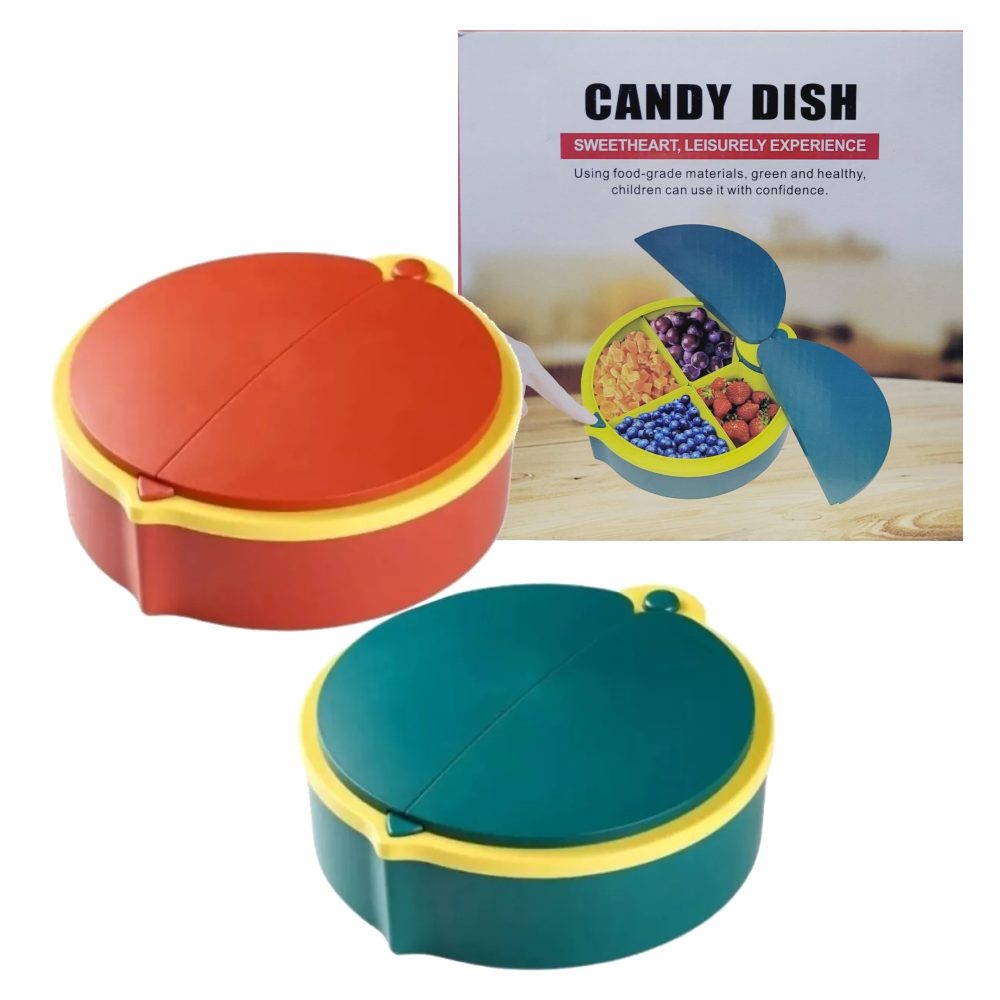 Dispensador Dulces Frutas Secas 4 Compartimientos Forma Mariquita Mesa