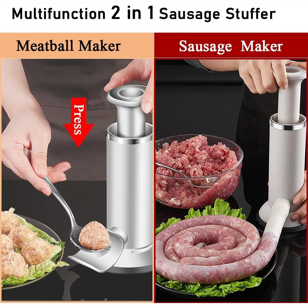 Embutidora Manual Salchichas Chorizos Albóndigas 2x1 Acero Cocina