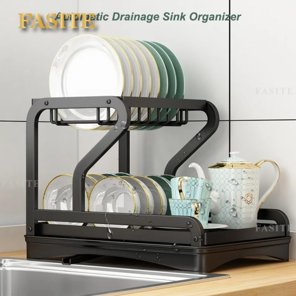 Escurridor Platos Metálico Multifuncional Cubiertero Bandeja Drenaje