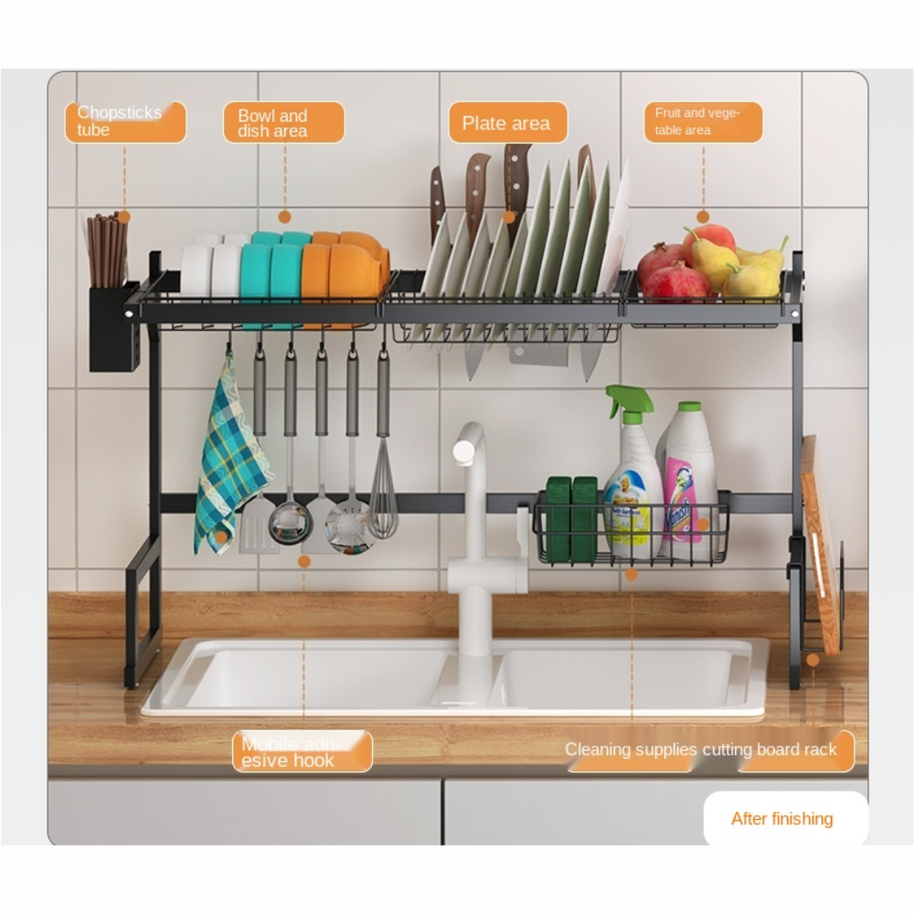Escurridor Platos Metálico Sobre Fregadero Ajustable Organizador