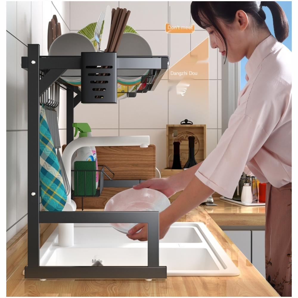 Escurridor Platos Metálico Sobre Fregadero Ajustable Organizador