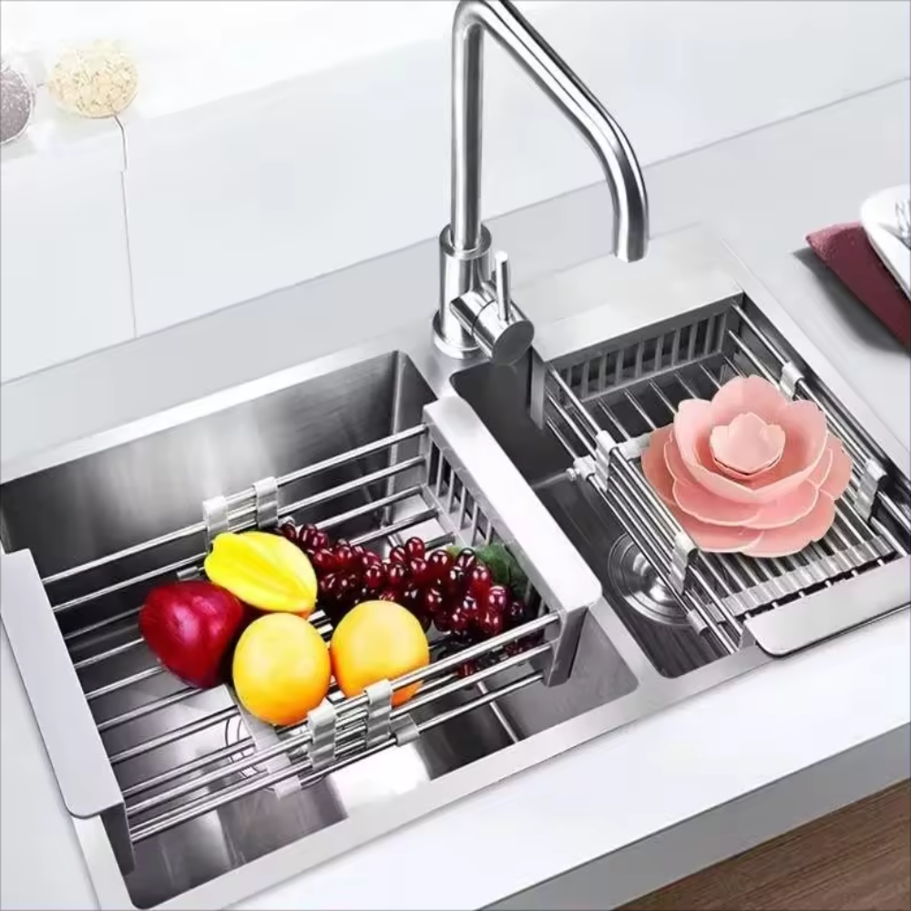Escurridor Extensible Lavaplatos Acero Inoxidable Platos Verduras
