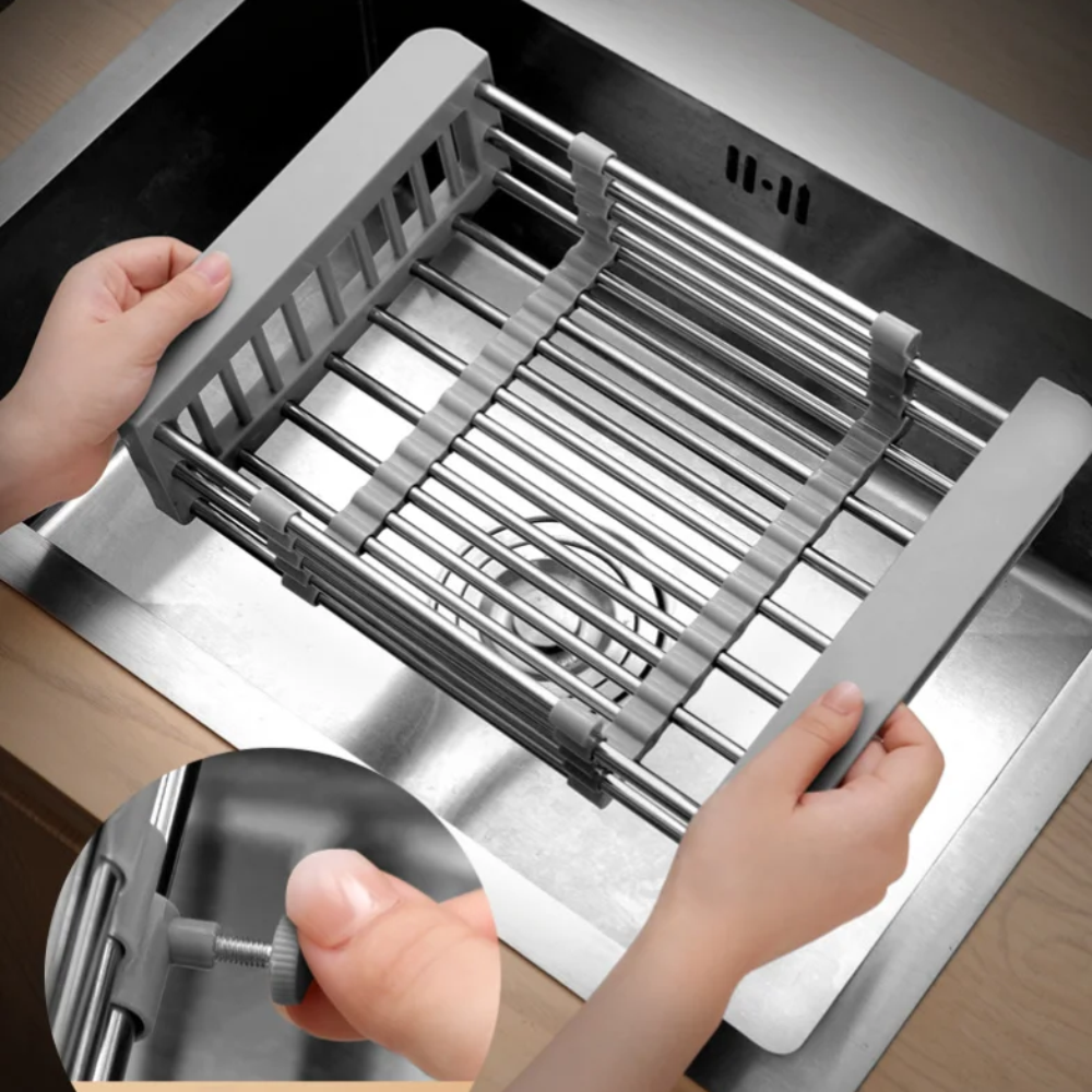 Escurridor Extensible Lavaplatos Acero Inoxidable Platos Verduras