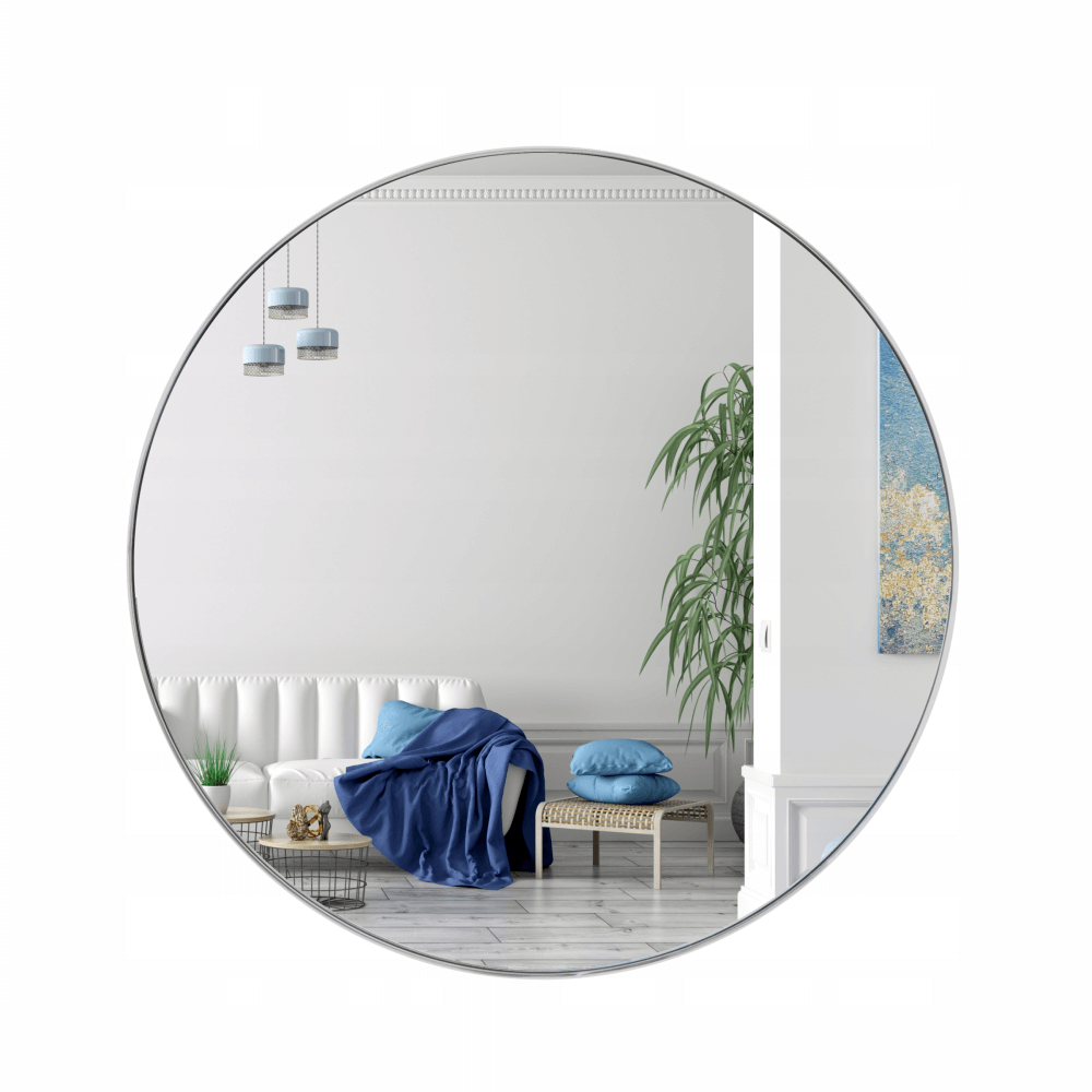 Espejo Pared Redondo Irrompible 60cm Adhesivo Acrílico Decorativo Baño