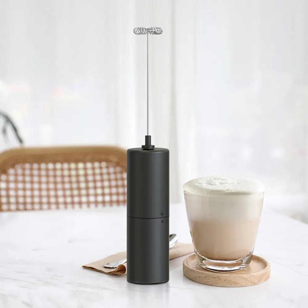 Espumador Leche Eléctrico Batidor Mano Acero Inoxidable Café Capuchino