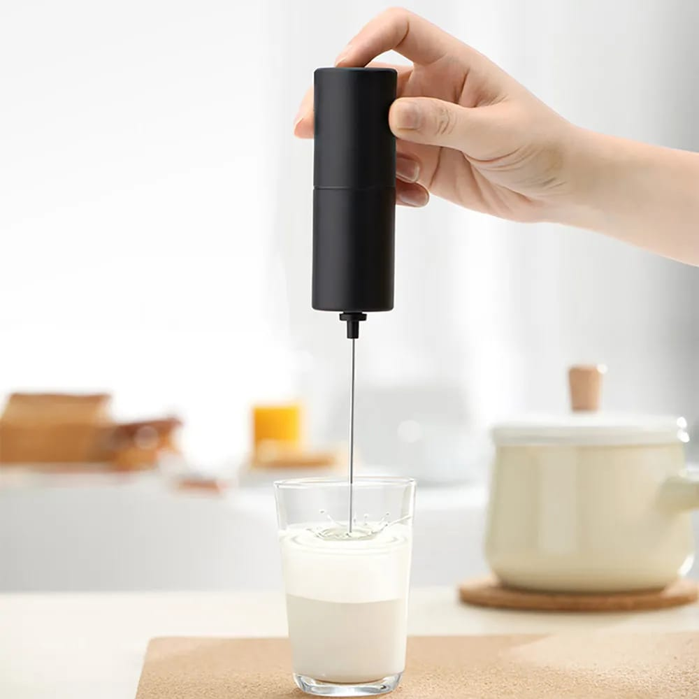 Espumador Leche Eléctrico Batidor Mano Acero Inoxidable Café Capuchino