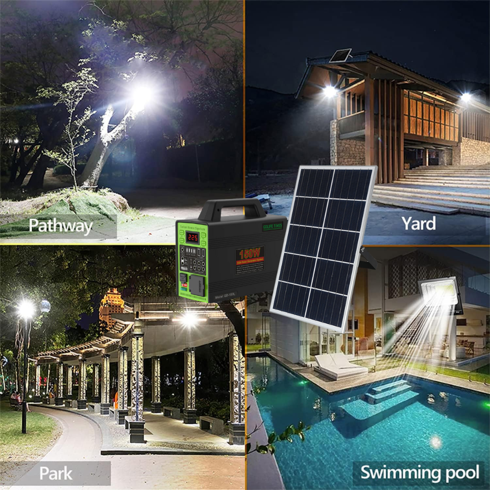 Estación Carga Solar Portátil GD-150L 50000mAh Inversor 110V 150W UPS