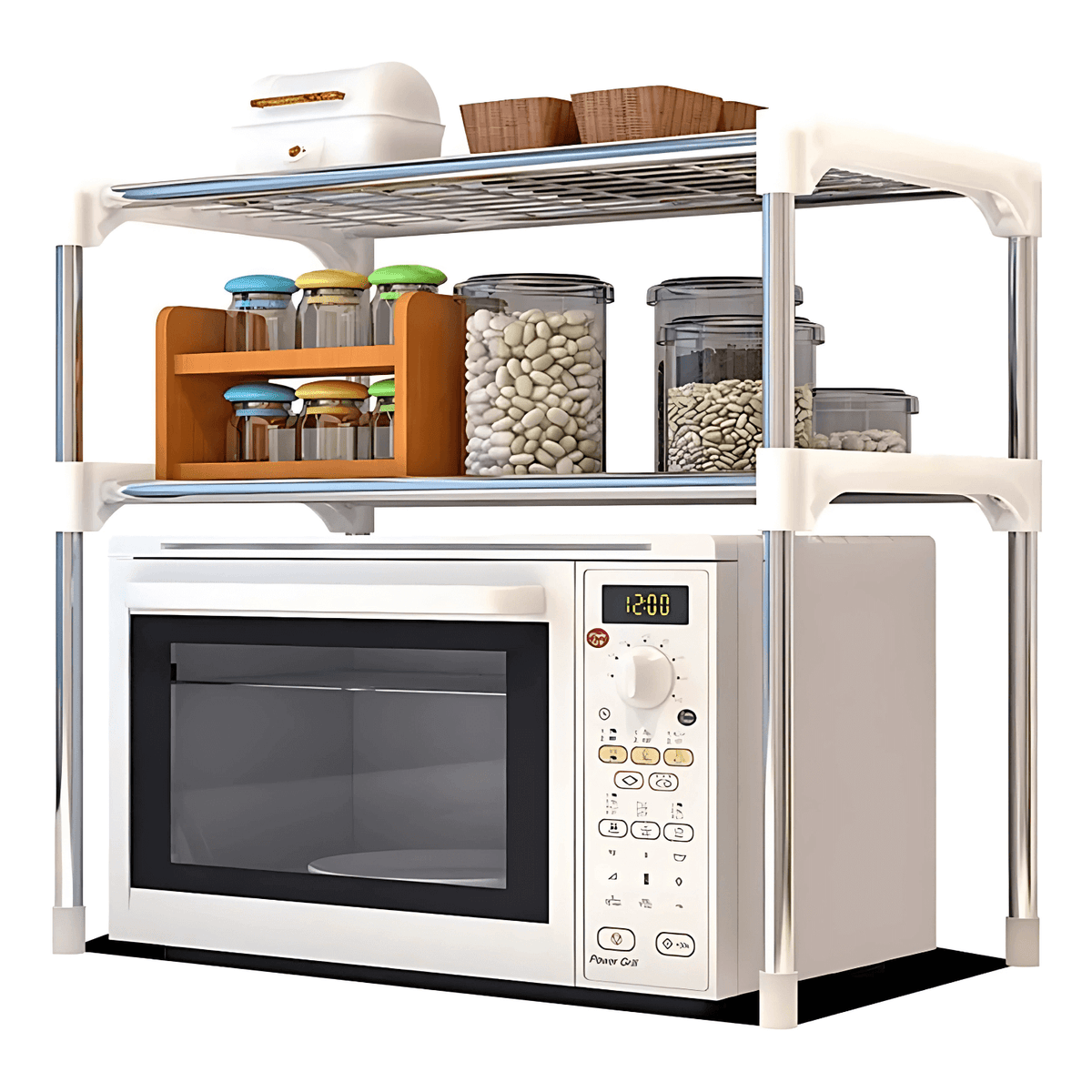 Estante Organizador Cocina Microondas 2 Niveles Metálico Multiusos