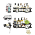 Organizador Ducha Baño Estantes Metálicos Set 5 Piezas Adhesivo Negro