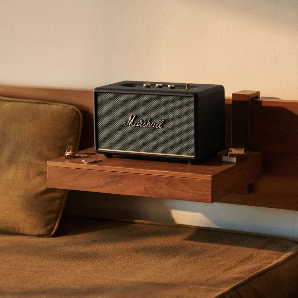 Parlante Bluetooth Vintage Retro Estilo Rock Cuero Dorado AUX Potente