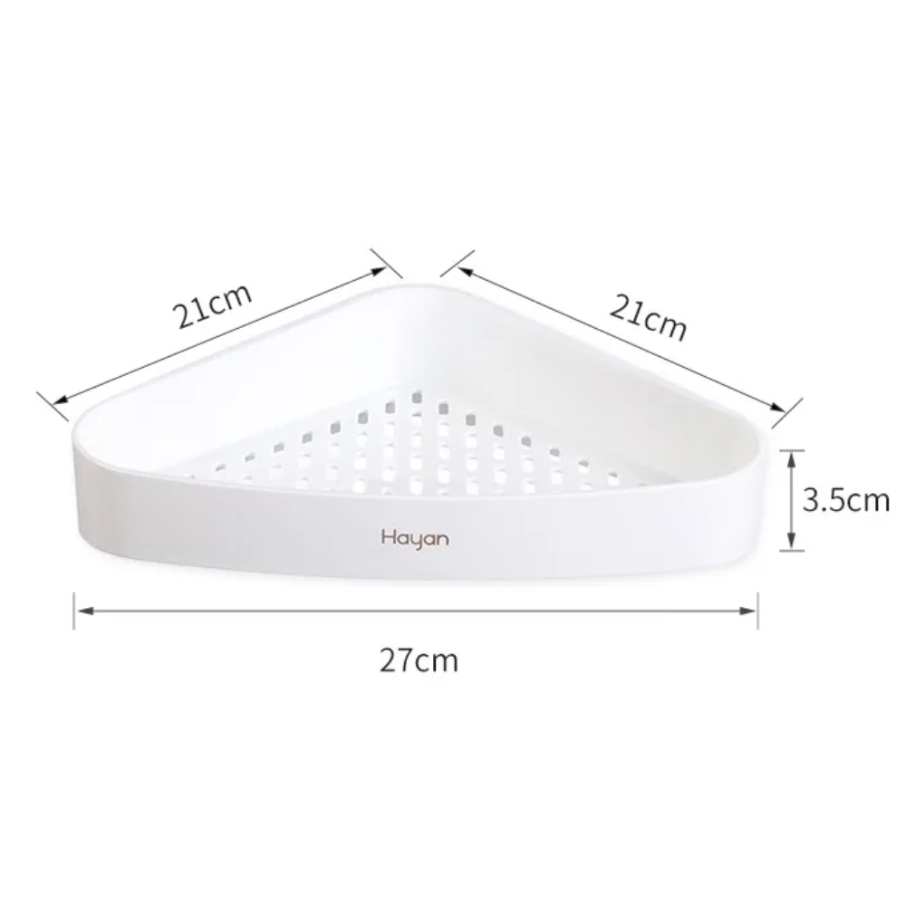 Estante Esquinero Triangular Baño Adhesivo 3 Ganchos Ducha Organizador