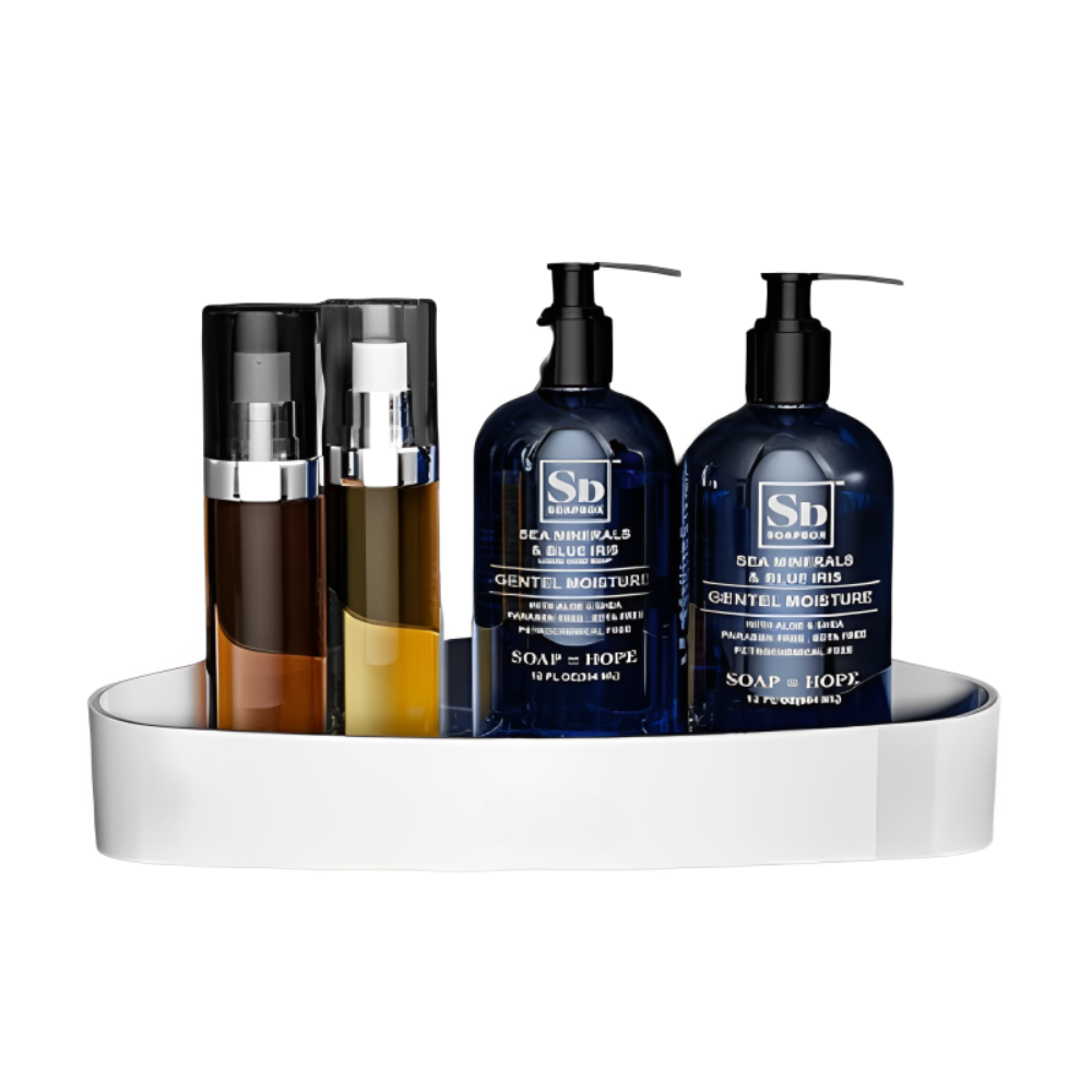 Estante Esquinero Triangular Baño Adhesivo 3 Ganchos Ducha Organizador