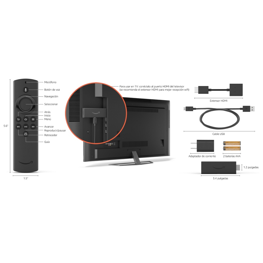 Amazon Fire TV Stick 3ra Generación Control Voz Alexa HDMI Streaming