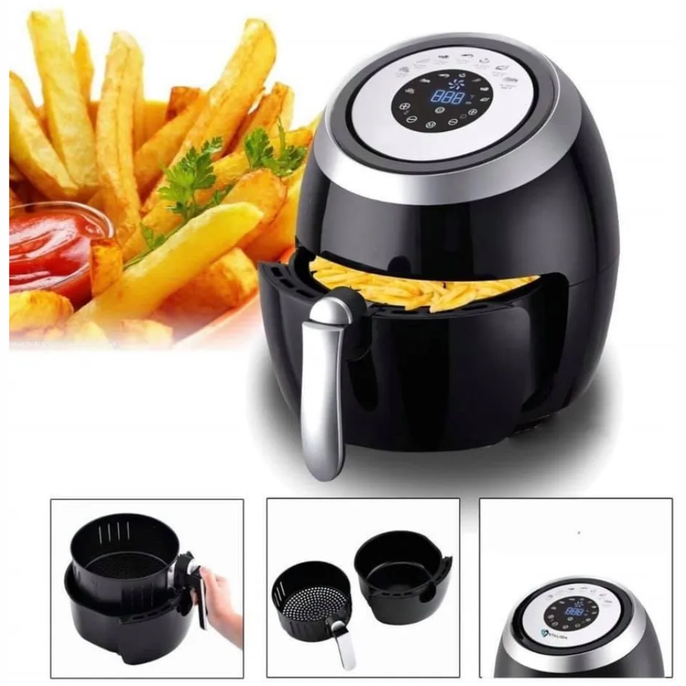 Freidora Aire Digital 4.5 Litros Swisshome Molde Silicona Recetario