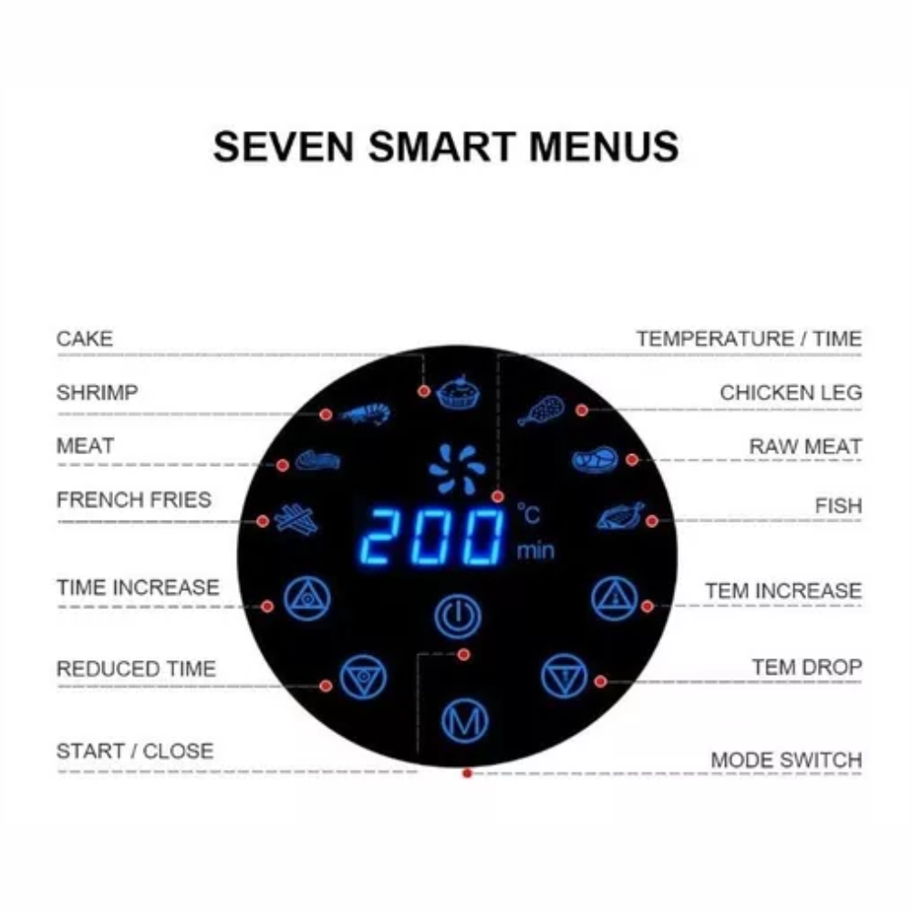 Freidora Aire Digital 3.5 Litros 1500W Canasta Antiadherente Timer