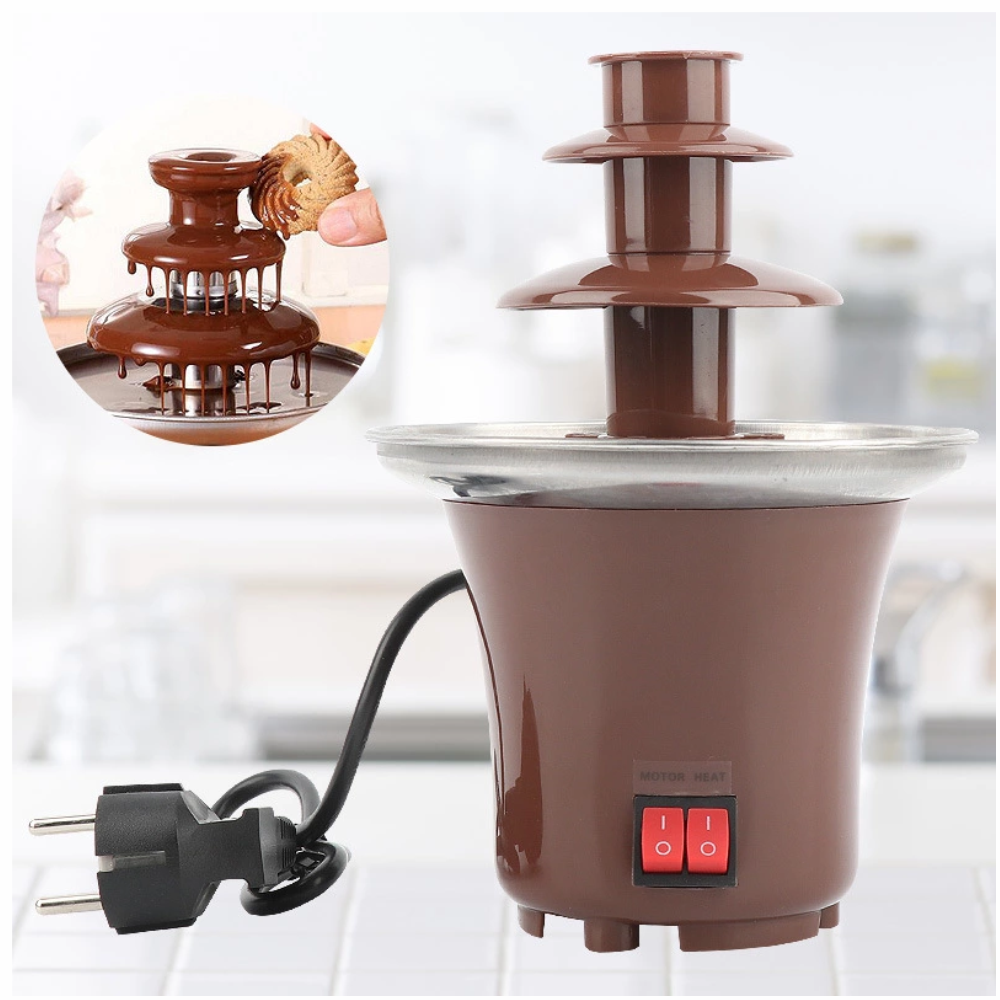 Fuente Chocolate Mini 3 Niveles Fondue Eléctrica Fiestas Postres Casa