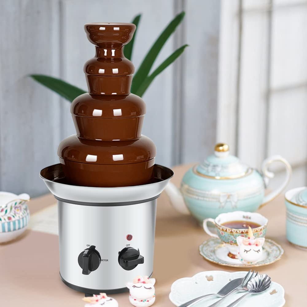 Fuente Chocolate Fondue 4 Niveles Acero Inoxidable Renahouse 170W