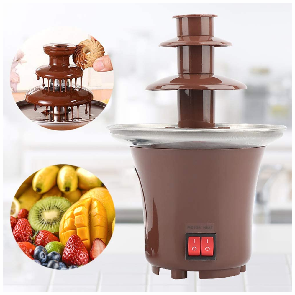 Fuente Chocolate Mini 3 Niveles Fondue Eléctrica Fiestas Postres Casa