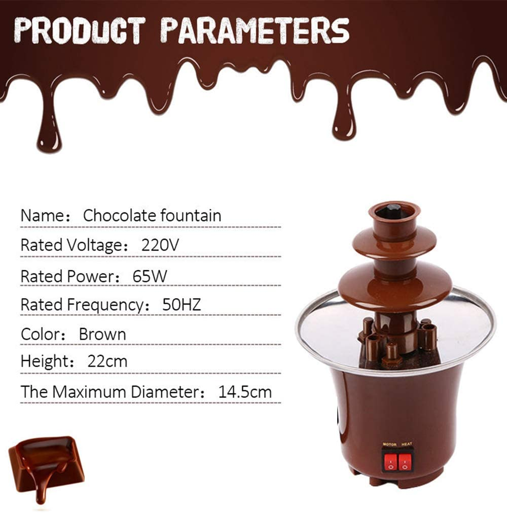 Fuente Chocolate Mini 3 Niveles Fondue Eléctrica Fiestas Postres Casa