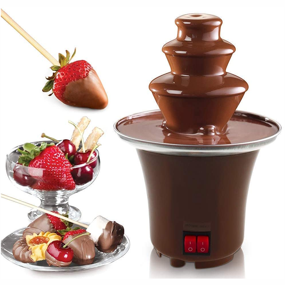 Fuente Chocolate Mini 3 Niveles Fondue Eléctrica Fiestas Postres Casa