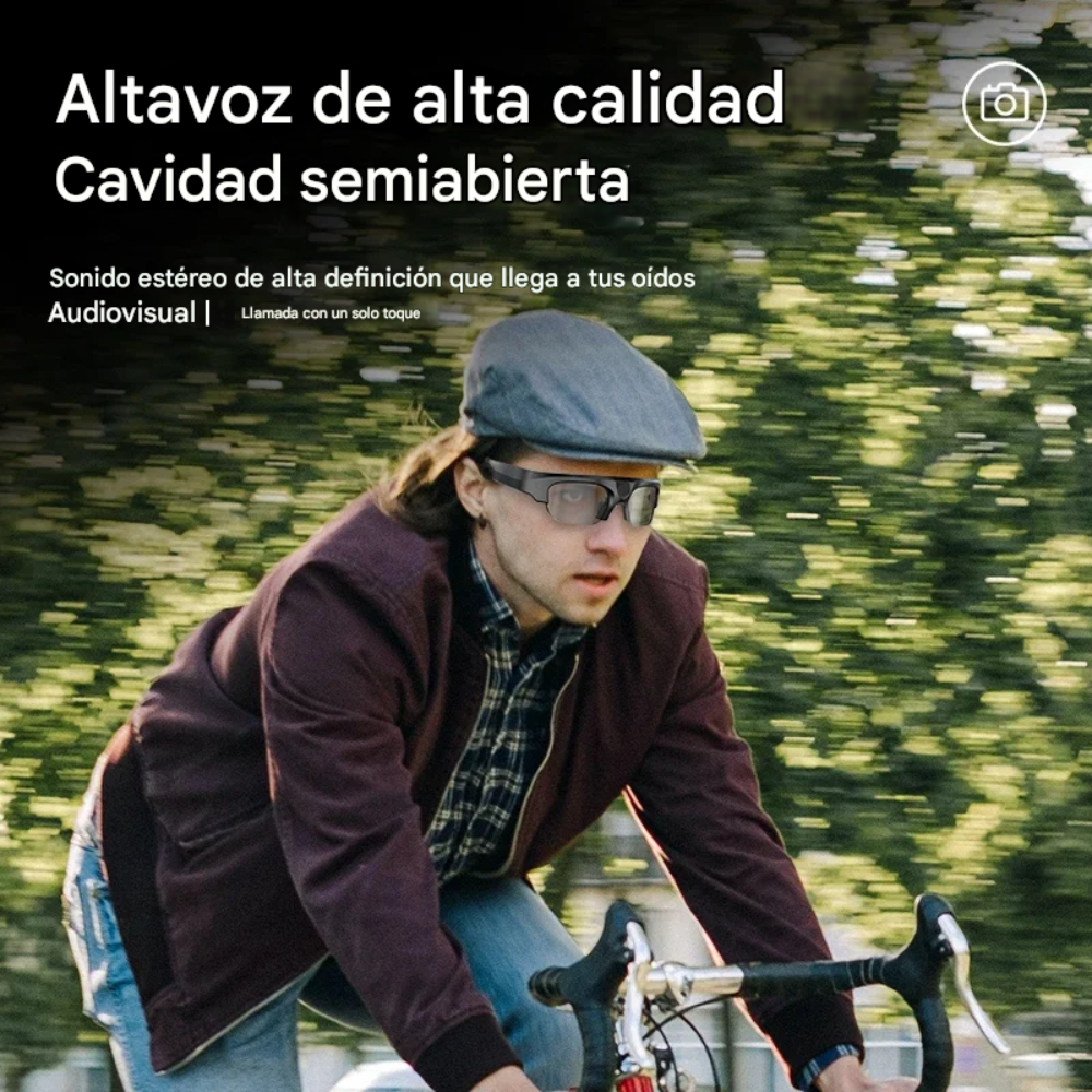 Gafas Inteligentes Cámara 2K Video Fotos Bluetooth Lentes Deportivas