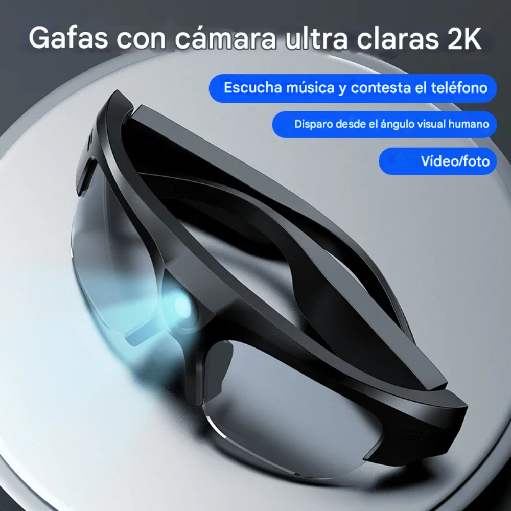 Gafas Inteligentes Cámara 2K Video Fotos Bluetooth Lentes Deportivas
