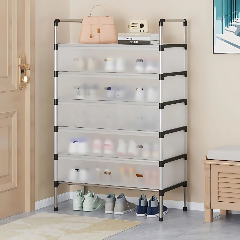 Zapatero Organizador 5 Niveles Doble Color Estante Rack 25 Pares